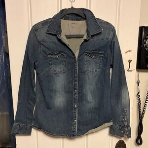 Carhartt Faded Denim Button Down Shirt size M